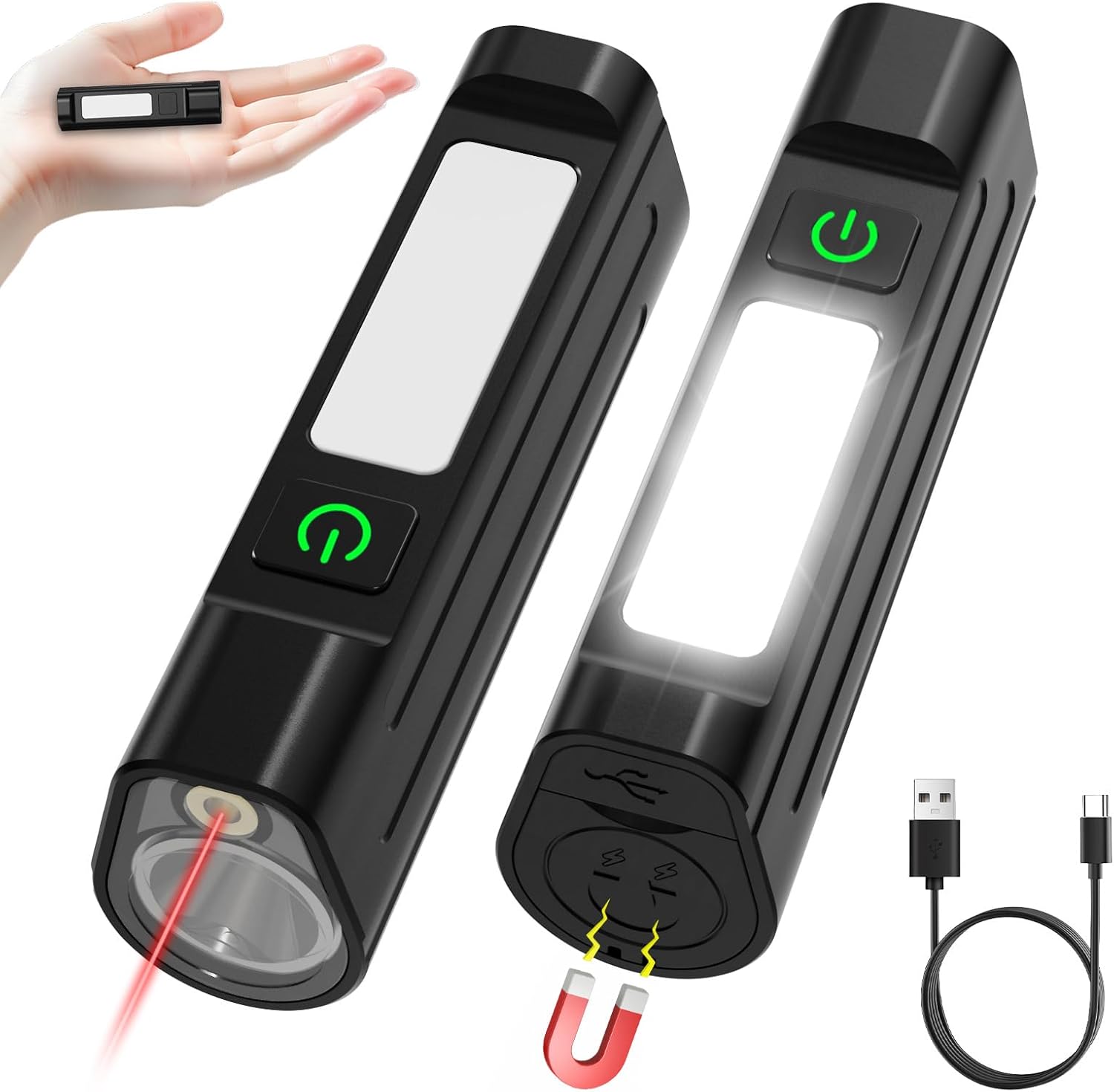 Cycling To Work - Tragbare LED-Taschenlampe Wasserdichtes Vorderwarnlicht Typ-C Aufladung