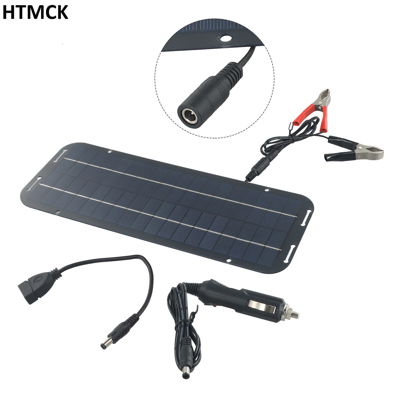 Usb Charger Dynamo - 12V Monokristallines Solarpanel-Erhaltungsladegerät, Tragbares Solar-Power-Maintainer-Kit mit