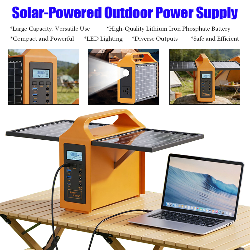 Usb Charger Dynamo - 150W Tragbare Solarstromstation mit LED-Licht &