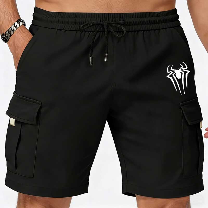 Cycling To Work - Neue Herren-Cargo-Shorts mit Spinnenmuster, Outdoor-Overalls mit
