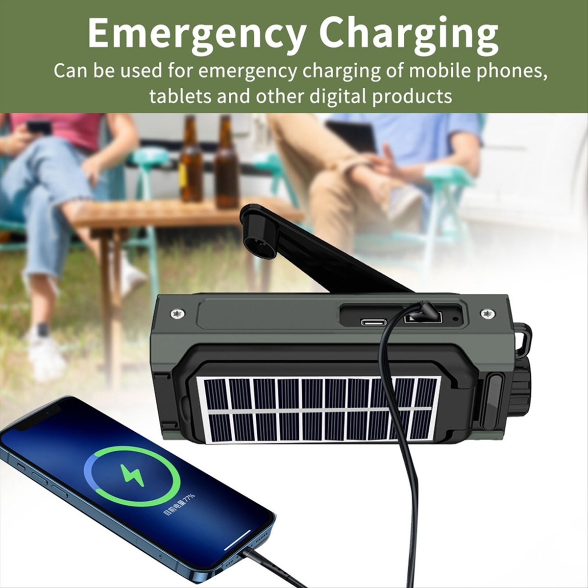 Usb Charger Dynamo - A26Z Tragbares Solarradio, Notfall-Kurbelradio, Dynamo AM/FM-Radio,