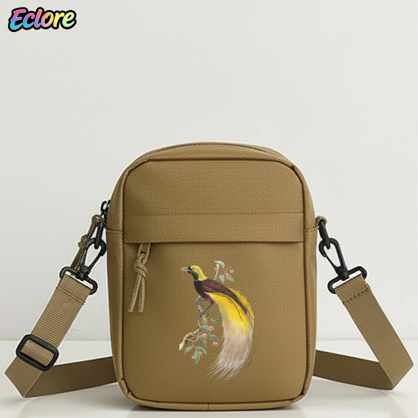 Cycling Commute - Umhängetasche mit Blumendruck „Bird of Paradise“
