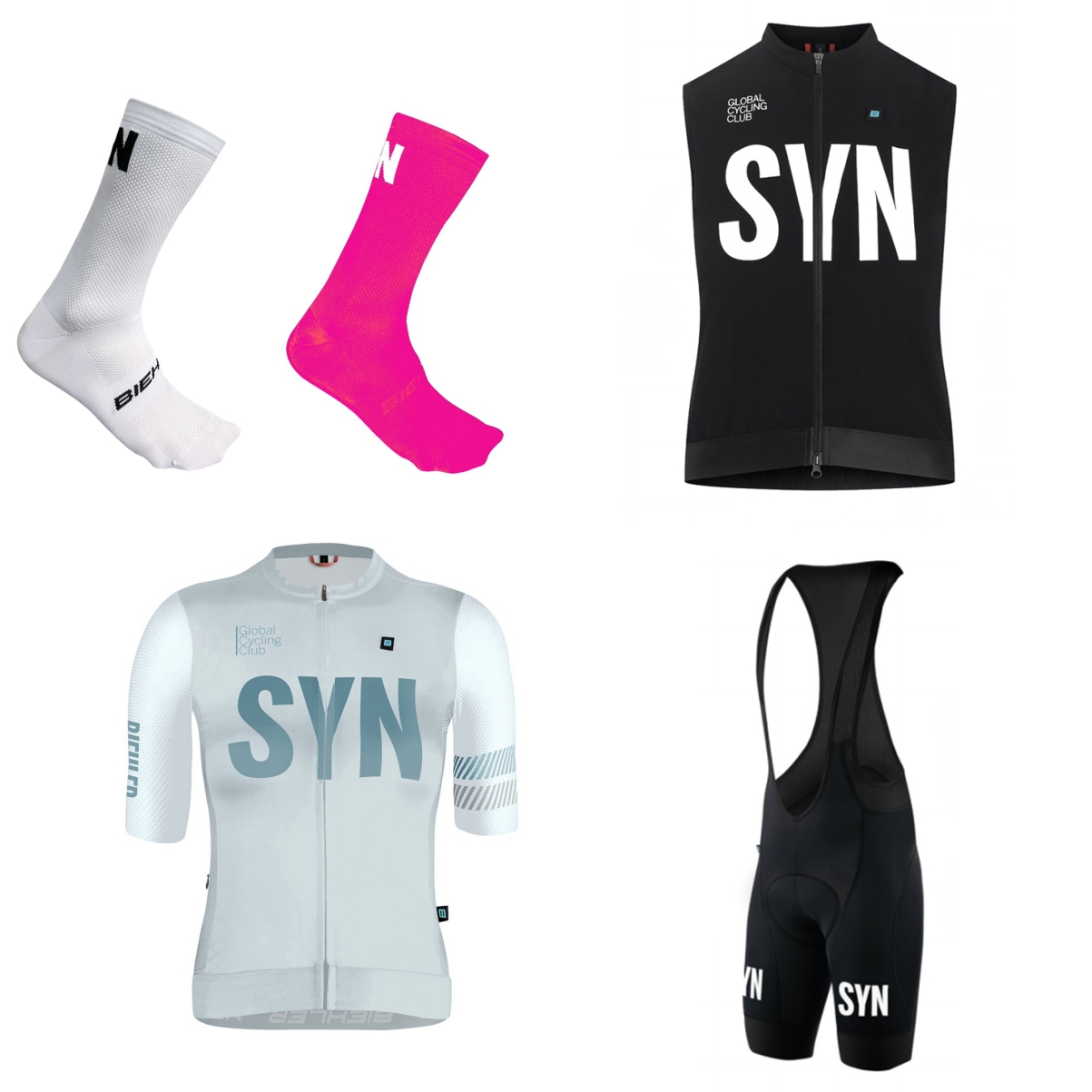 Cycling Community - SYN Damen-Radtrikot mit kurzen Ärmeln, weiß,