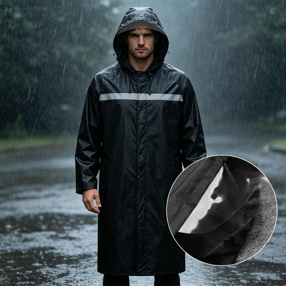 Cycling Commute Rain - Wasserdichter Regenponcho mit Kapuze, Robuster Langer