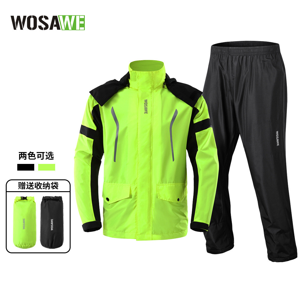 Cycling Commute Rain - WOSAWE Fahrrad-Regenanzug für Herren Wasserdichte Fahrrad-Regenjacke