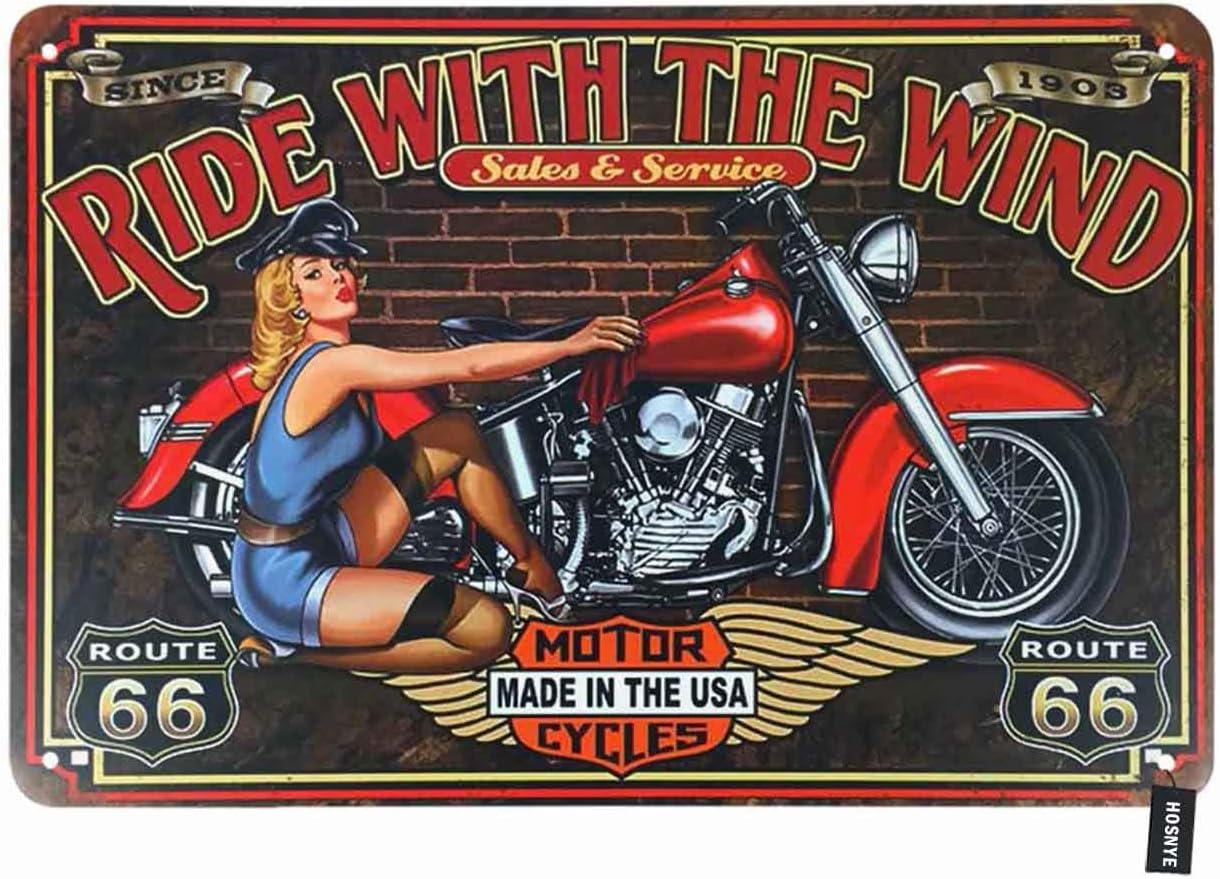 Cycling Quote - HOSNYE Motorrad Pin-Up-Girl Blechschild Schöne Frau