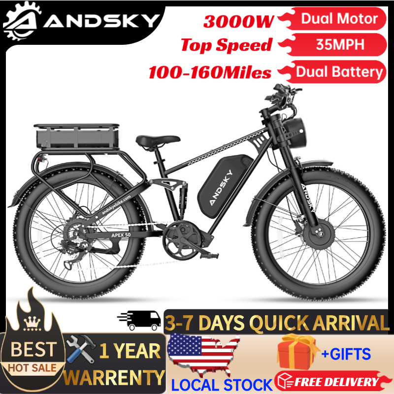 Bike Pump Frame Mount - ANDSKY Apex50 AWD Elektrofahrrad 3000W Doppelmotor