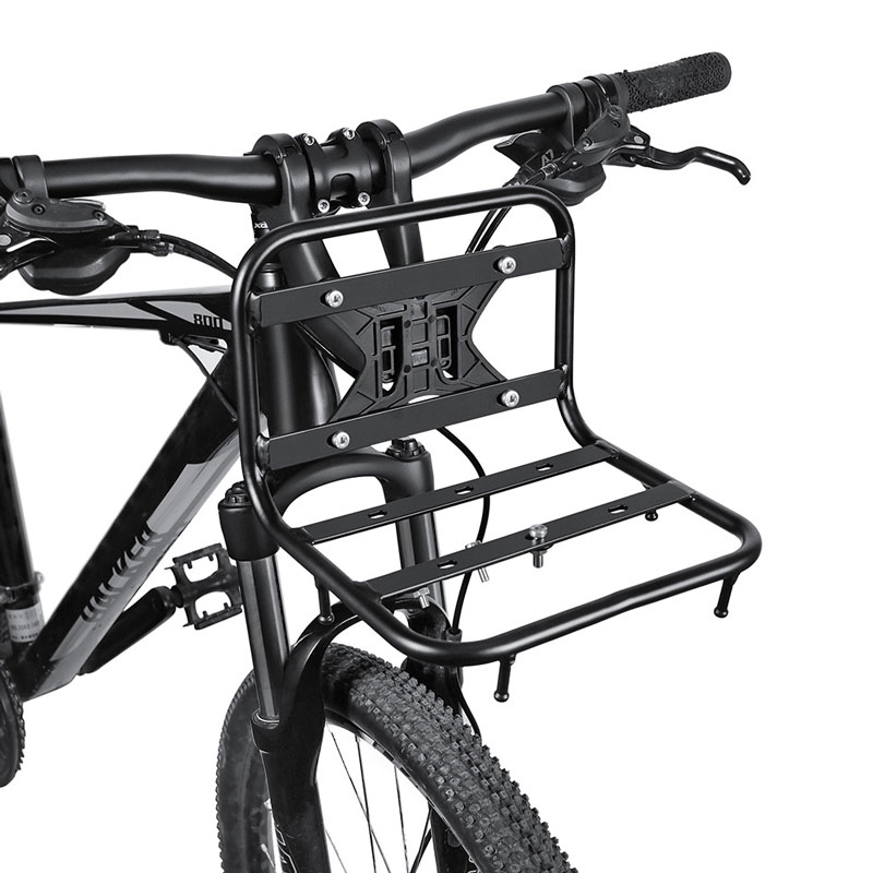 Cycling Commuter Bag - Fahrrad-Vorderradgepäckträger aus Aluminiumlegierung Multifunktionaler Fahrrad-Vorderradgepäckträger für