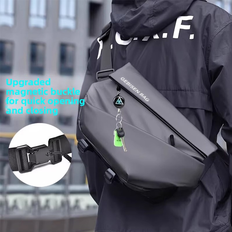 Cycling Commuter Bag - Herren-Umhängetasche mit magnetischer Schnalle, große Kapazität,