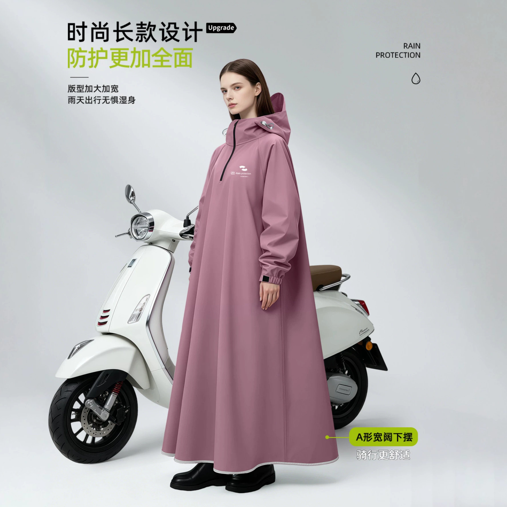 Unisex Langarm-Regenmantel mit – Cycling Commute Rain Bewertung und Preis